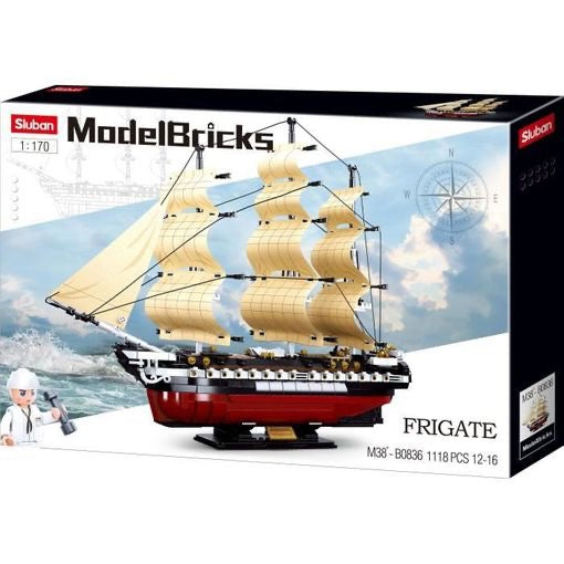 Sluban - ModelBricks USS Constitution 1X-21 Frigate 1:170 | 6Y+ Sluban - ModelBricks USS Constitution 1X-21 Frigate 1:170 | 6Y+