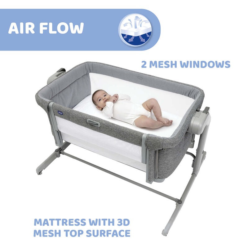 Chicco - Magic NEXT2ME EVO CO-SLEEPING CRIB | Grey Mist Chicco - Magic NEXT2ME EVO CO-SLEEPING CRIB | Grey Mist