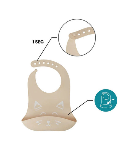 Babymoov - FIRST'ISY Kit | Silicone Bowl, Spoon & Bib | Fox | 3pcs