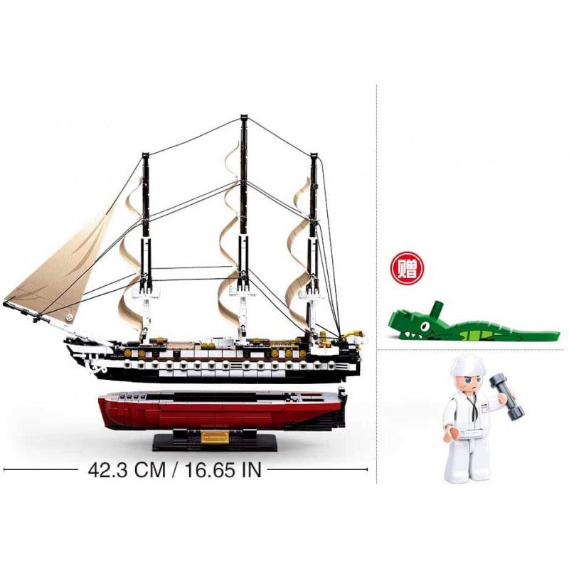 Sluban - ModelBricks USS Constitution 1X-21 Frigate 1:170 | 6Y+ Sluban - ModelBricks USS Constitution 1X-21 Frigate 1:170 | 6Y+