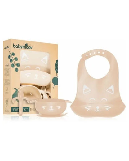 Babymoov - FIRST'ISY Kit | Silicone Bowl, Spoon & Bib | Fox | 3pcs