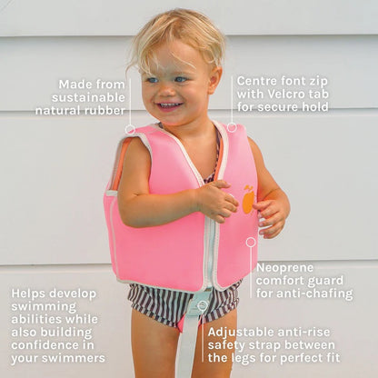 SUNNYLiFE - Float Vest | Poppy the Peach Neon Pink | 1-2Y
