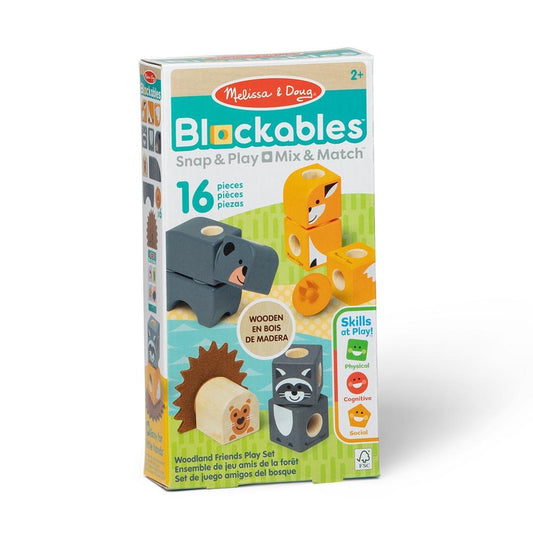 Melissa & Doug - Blockables Woodland Creatures Building Set | 16pc
