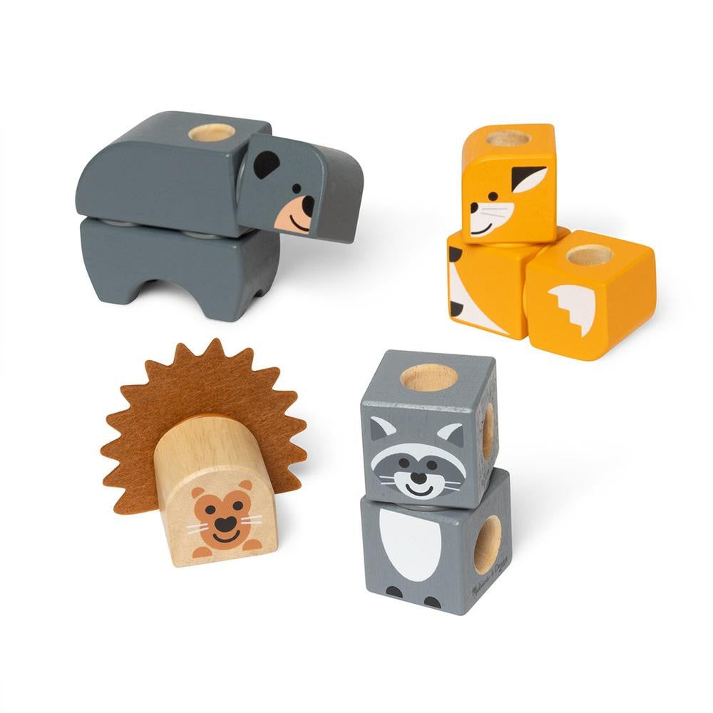 Melissa & Doug - Blockables Woodland Creatures Building Set | 16pc