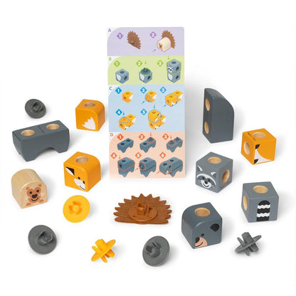 Melissa & Doug - Blockables Woodland Creatures Building Set | 16pc