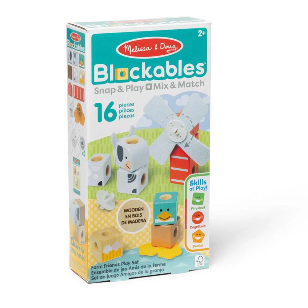 Melissa & Doug - Blockables Farm Friends Building Set | 16pc