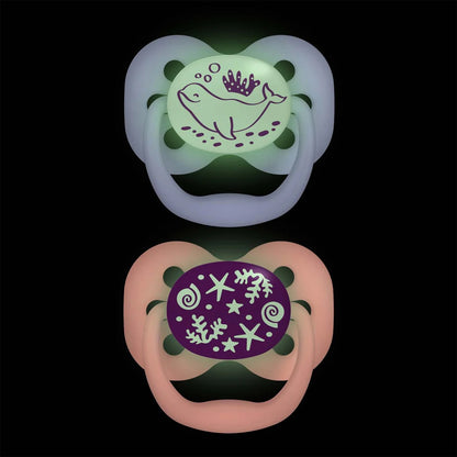 Dr. Brown's - Advantage Pacifier | Stage 1 | 0-6m | Glow in the Dark | 2-Pack