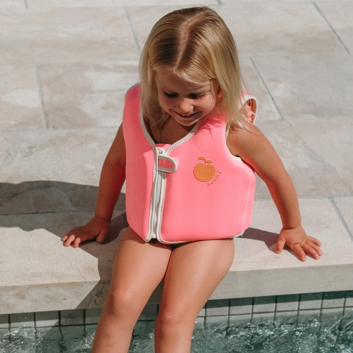 SUNNYLiFE - Float Vest | Poppy the Peach Neon Pink | 3-6Y