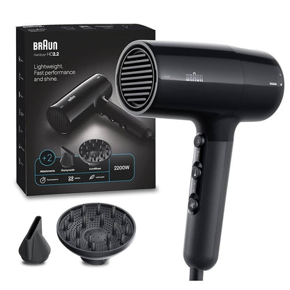 Braun - DC Hair Dryer 2200W with Diffuser Black