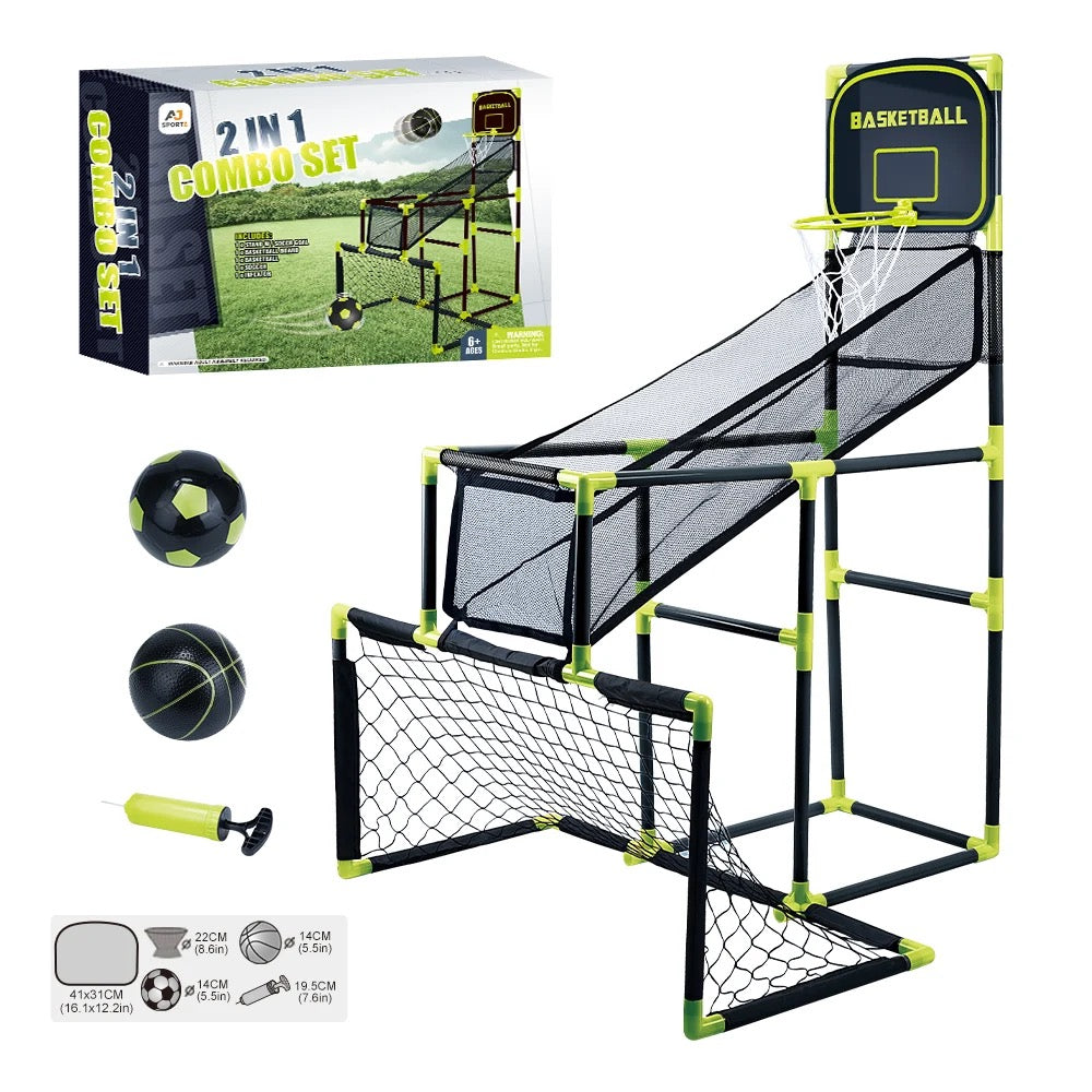 Aojie Sport - 2 In 1 Combo Set | Basketball & Soccer Set | Ages 6+