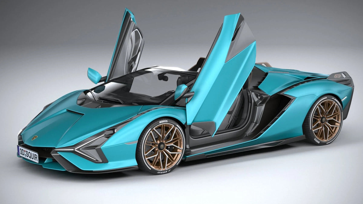 Lamborghini - Sian Roadster Remote Control Car | 1:12 Scale Replica | Blue Lamborghini - Sian Roadster Remote Control Car | 1:12 Scale Replica | Blue