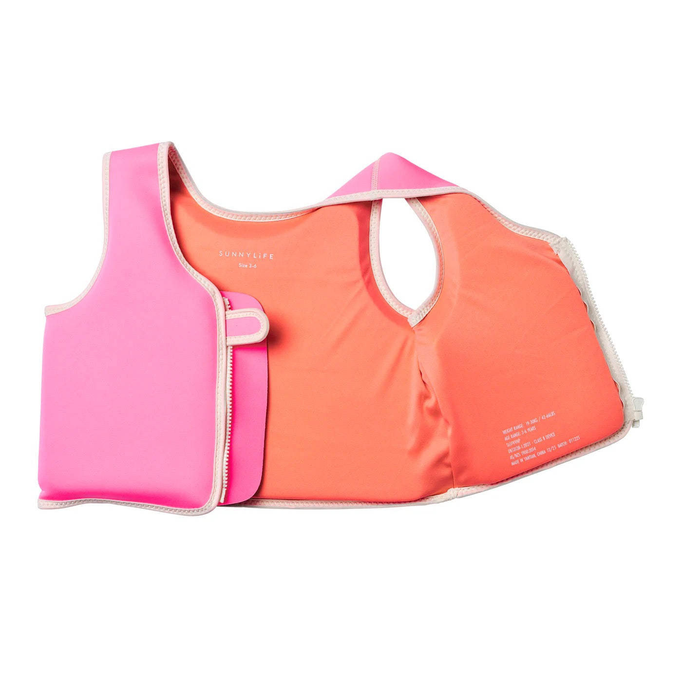SUNNYLiFE - Float Vest | Poppy the Peach Neon Pink | 3-6Y