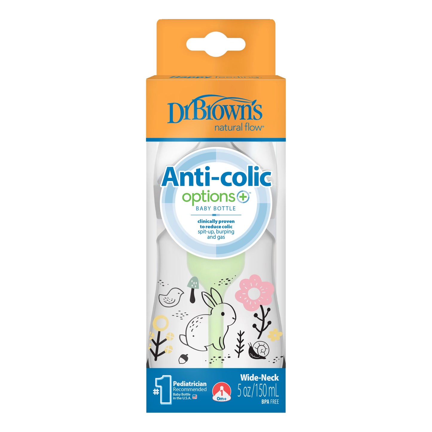 Dr. Brown's - Wide-Neck Options+ Bottle | 150ml | Woodland Bunny