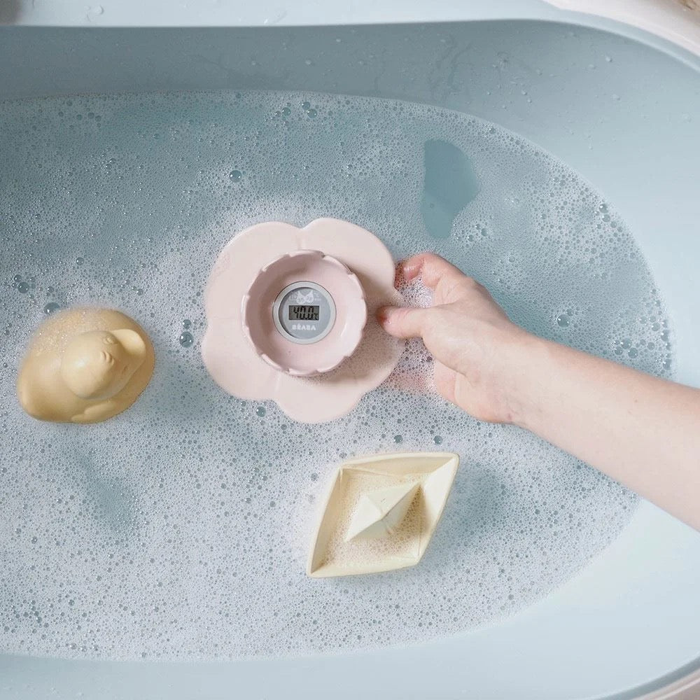 Beaba -  Lotus Multi Functional Bath & Room Digital Thermometer | Old Pink