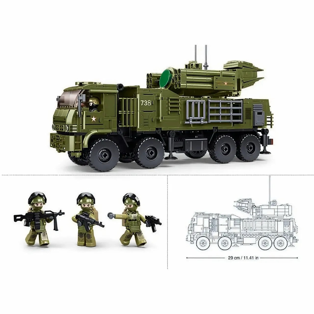 Sluban - ModelBricks Pantsir-S1S Self-Propelled ADS | 659 Pieces | 6Y+