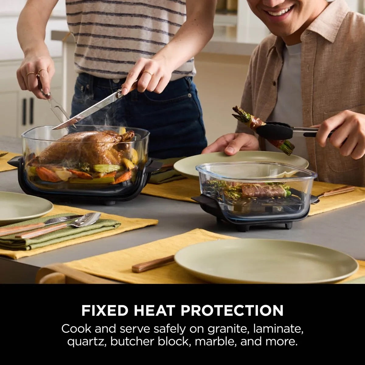 Ninja - Crispi 4 في 1 | قلاية هوائية زجاجية محمولة | 1700 واط