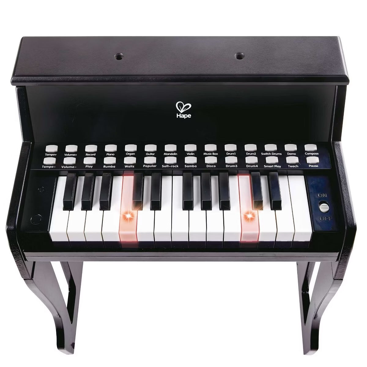 Hape - Learn With Lights Piano | Black
