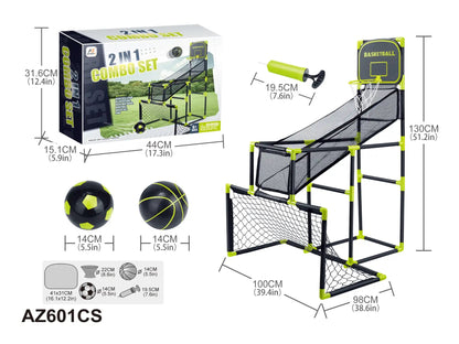 Aojie Sport - 2 In 1 Combo Set | Basketball & Soccer Set | Ages 6+