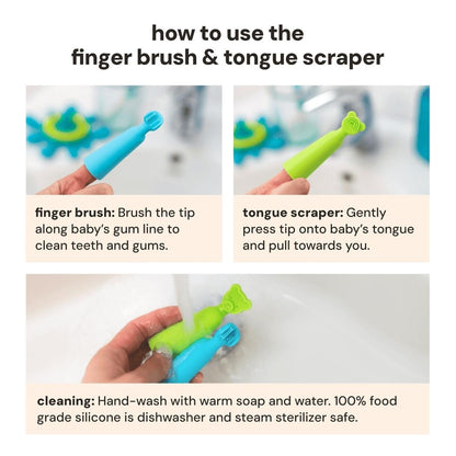 Oogiebear Baby Finger Brush and Tongue Scraper — BambiniJO Jordan