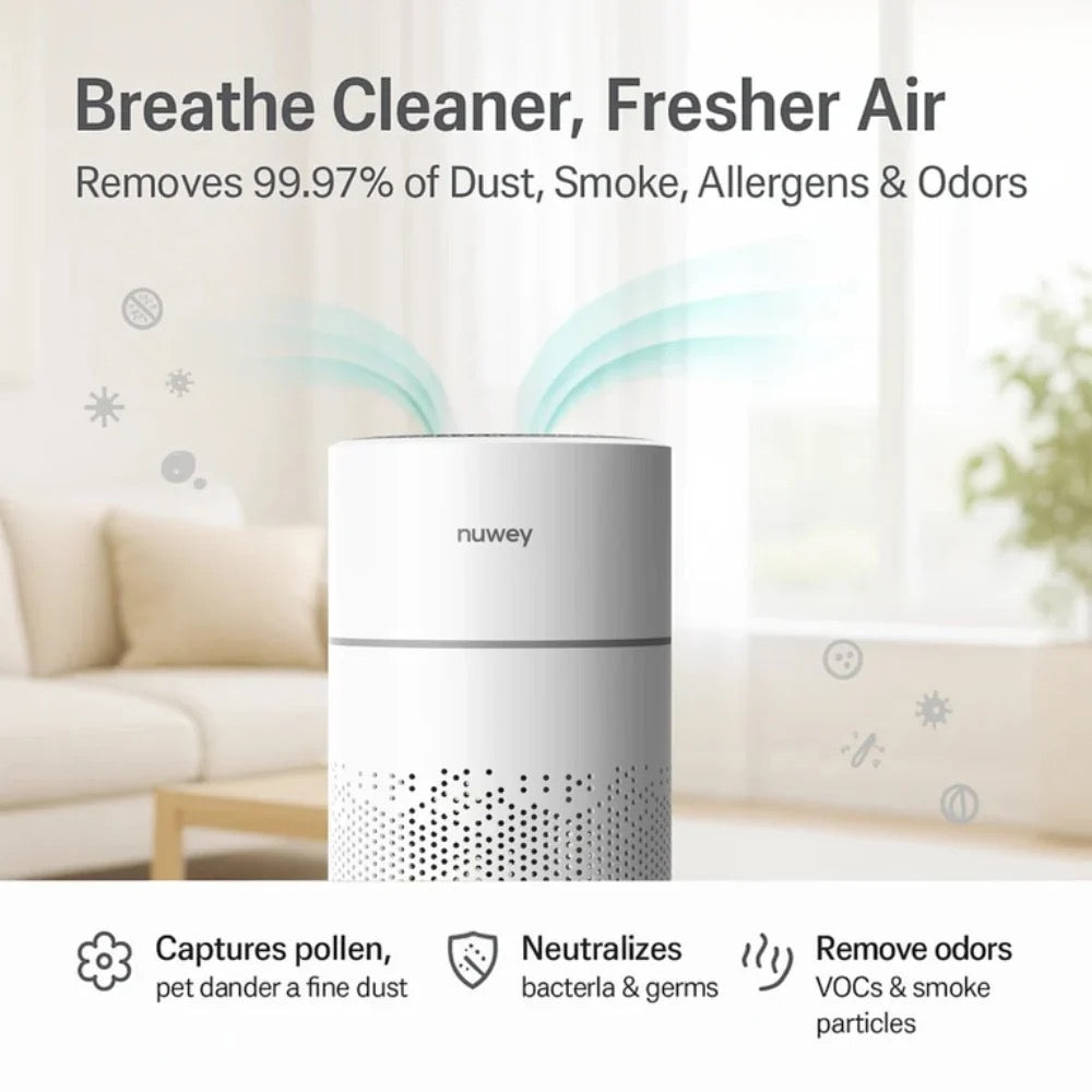 Nutricook - Nuwey Air Pure XL Air Purifier | 4-Stage H13 HEPA Filtration | 40 m2