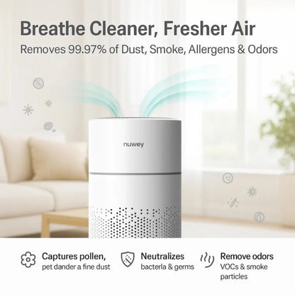 Nutricook - Nuwey Air Pure XL Air Purifier | 4-Stage H13 HEPA Filtration | 40 m2