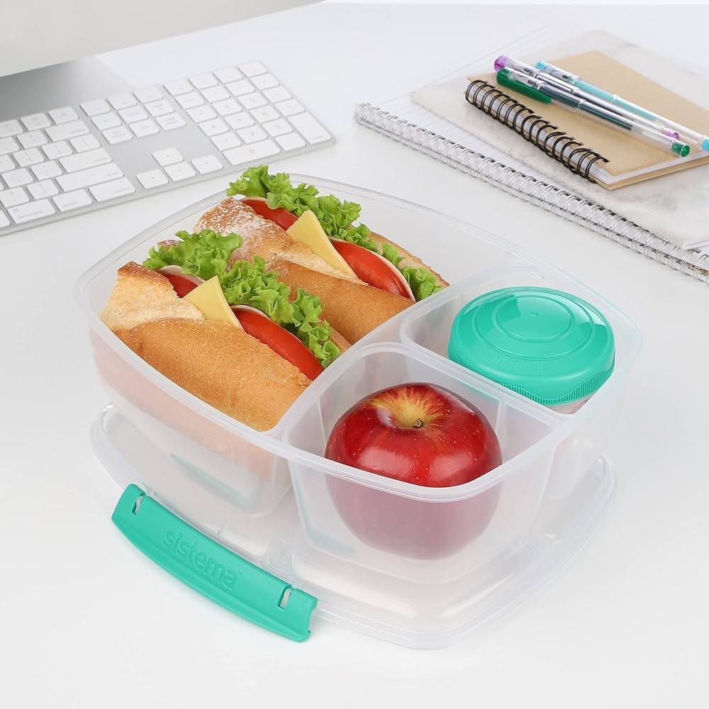 Sistema - 2L Triple Split Lunch with Yogurt Pot Sistema - 2L Triple Split Lunch with Yogurt Pot
