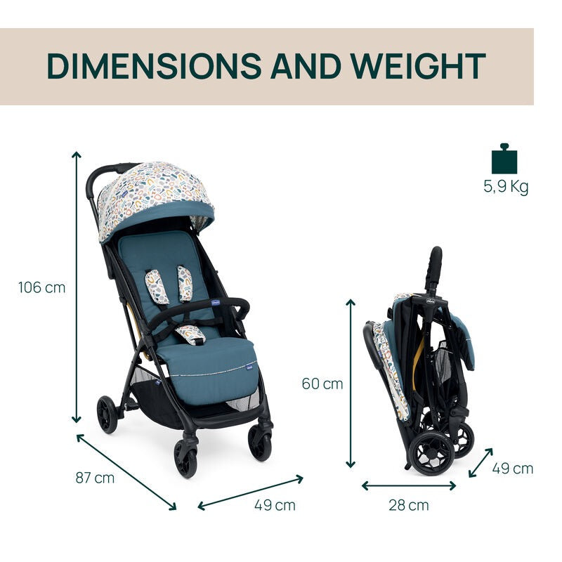 Chicco Glee Joyful Stroller | Teal Chicco Glee Joyful Stroller | Teal