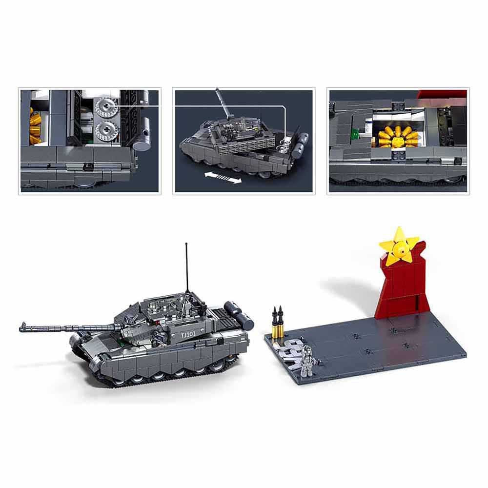 Sluban - ModelBricks 1/35 ZTZ-99AS Tank Metal Coating Version | 1079Pcs | 6Y+ Sluban - ModelBricks 1/35 ZTZ-99AS Tank Metal Coating Version | 1079Pcs | 6Y+