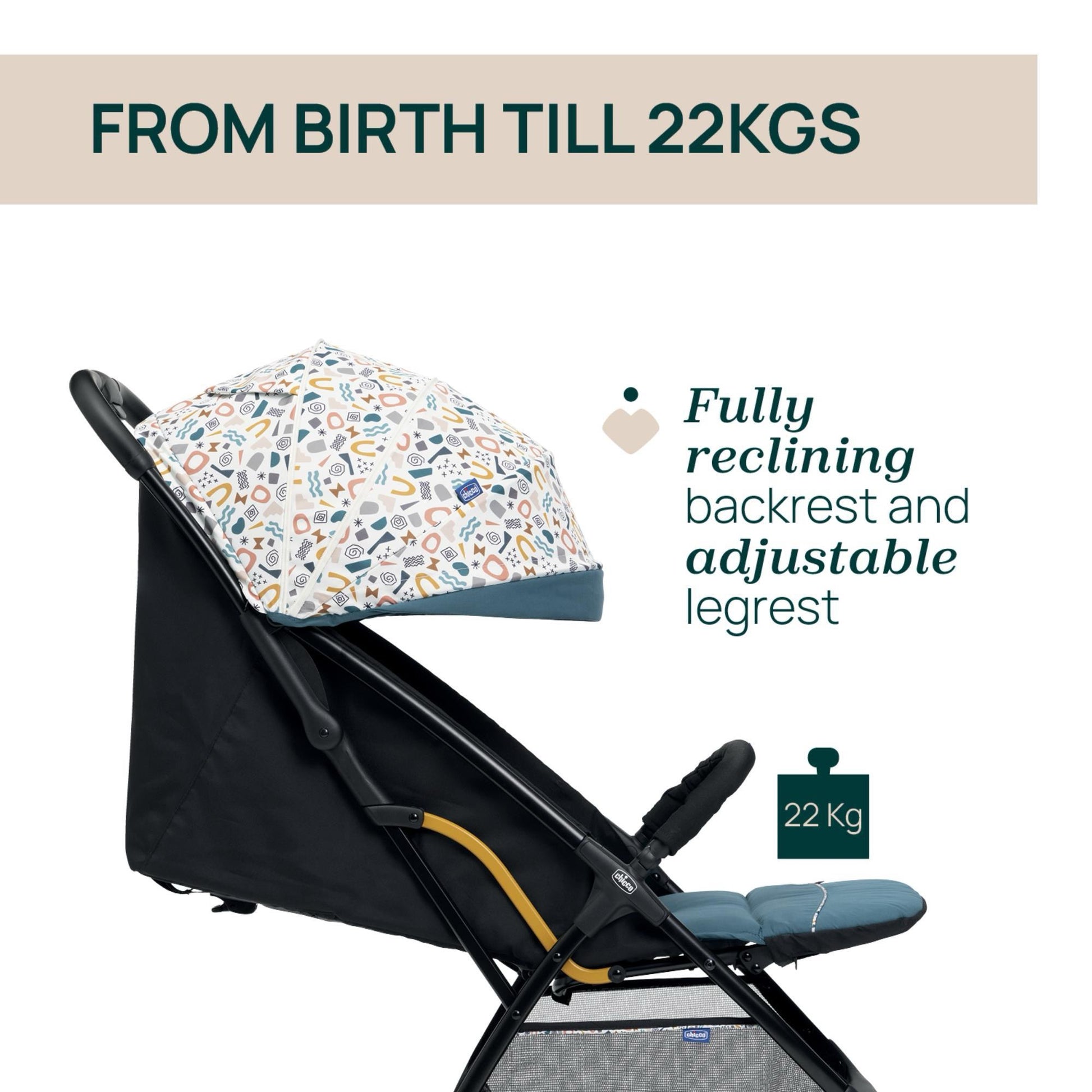 Chicco Glee Joyful Stroller | Teal Chicco Glee Joyful Stroller | Teal