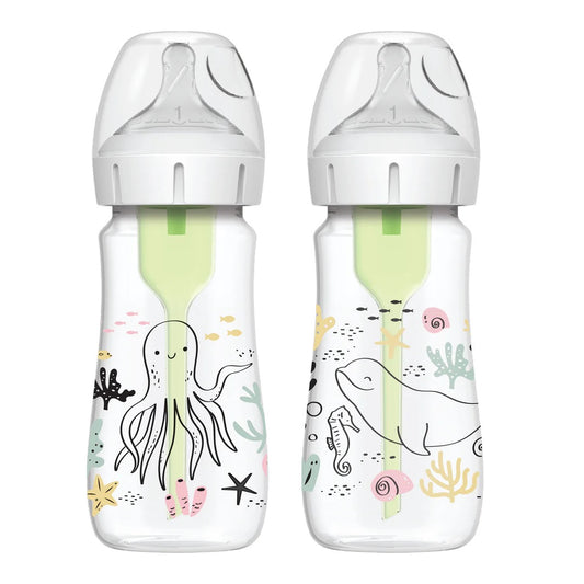 Dr. Brown's - Wide-Neck Options+ Bottles | Set of 2 | 270ml | Ocean