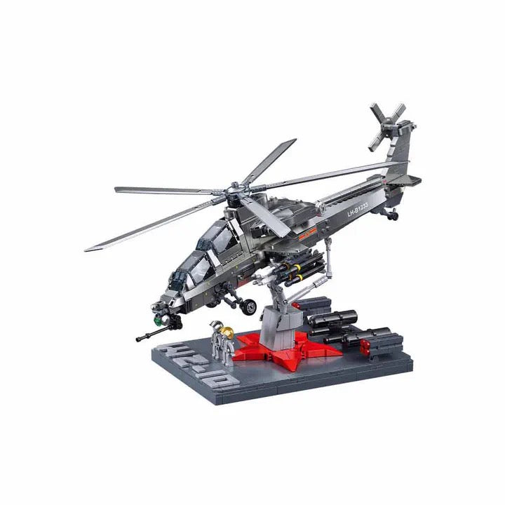 Sluban - ModelBricks 1/35 WZ-10S Metal Coating Version | 914Pcs | 6Y+ Sluban - ModelBricks 1/35 WZ-10S Metal Coating Version | 914Pcs | 6Y+