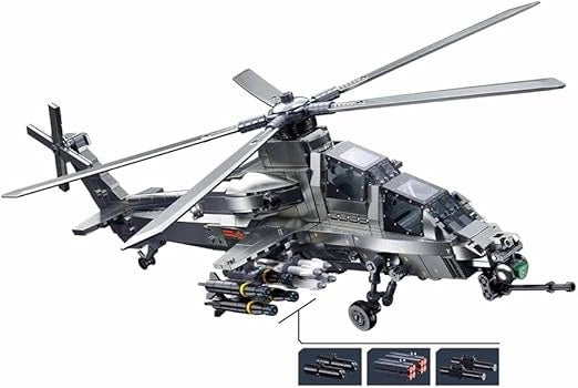 Sluban - ModelBricks 1/35 WZ-10S Metal Coating Version | 914Pcs | 6Y+ Sluban - ModelBricks 1/35 WZ-10S Metal Coating Version | 914Pcs | 6Y+
