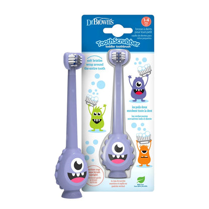 Dr Brown's - ToothScrubber™ Toddler Monster Toothbrush | 1-4Y | Purple
