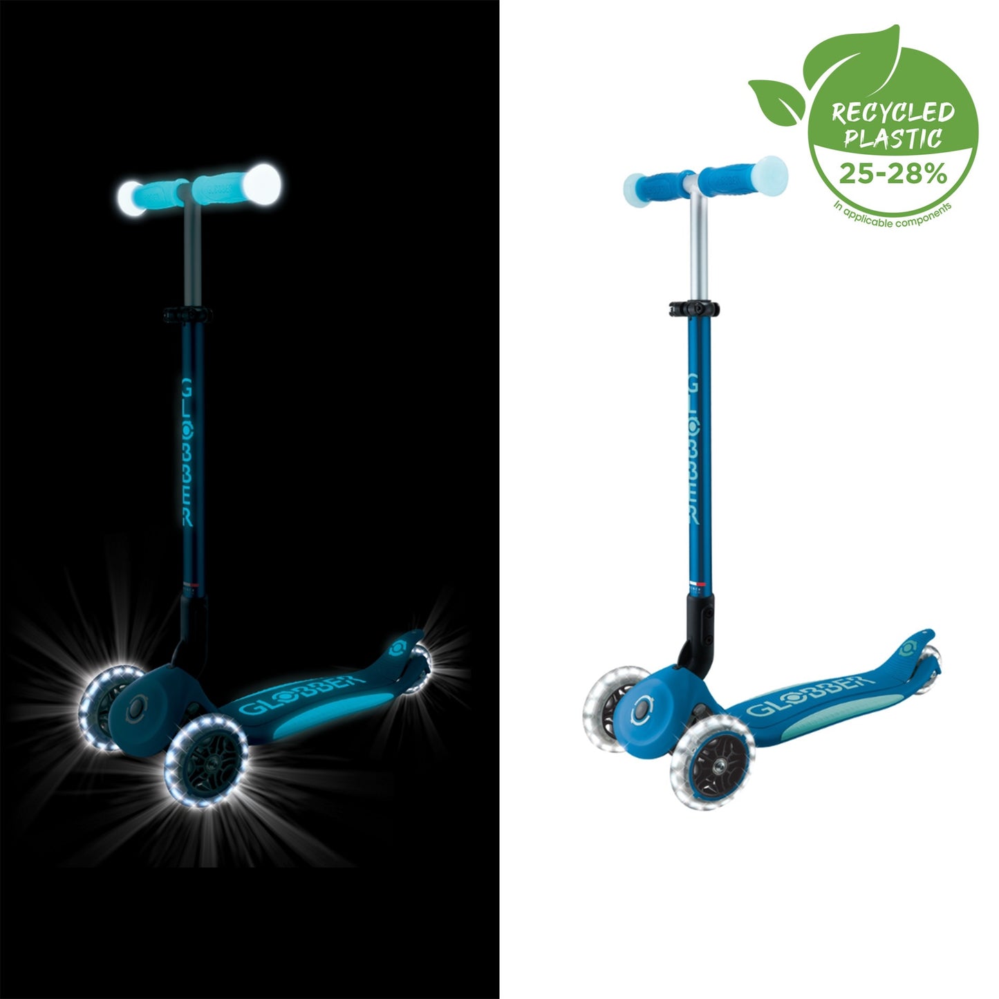 Globber - Elite Glow Lights Scooter | Deep Blue | 3Y+