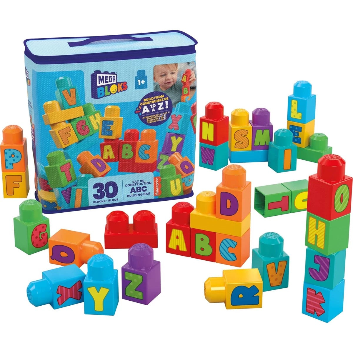 Mega Bloks - ABC Building Bag | 30 Blocks Mega Bloks - ABC Building Bag | 30 Blocks