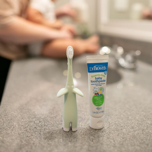 Dr Brown's - Infant to Toddler Toothbrush 0-3Y Blue Elephant — BambiniJO Jordan