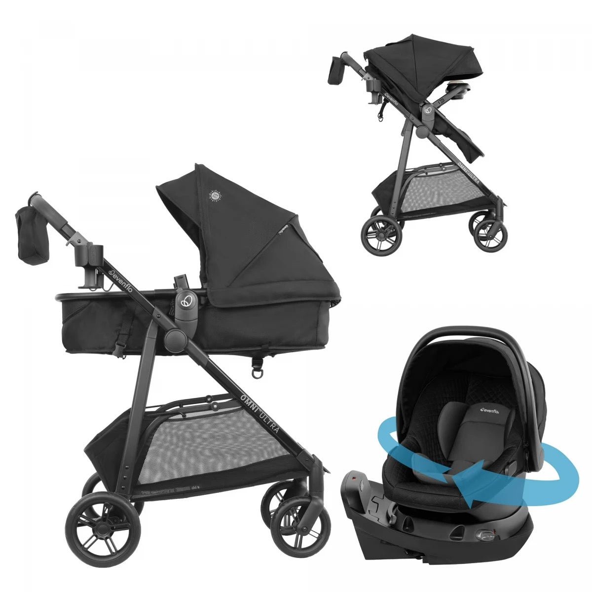 Evenflo - Omni Ultra Travel System | REVOLVE180 Seat