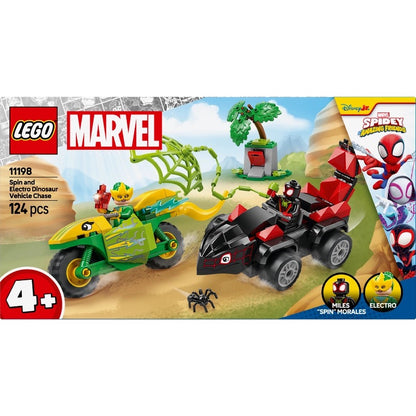 Lego - Marvel Spin and Electro Dinosaur Vehicle Chase | 124 Pcs | 4Y+