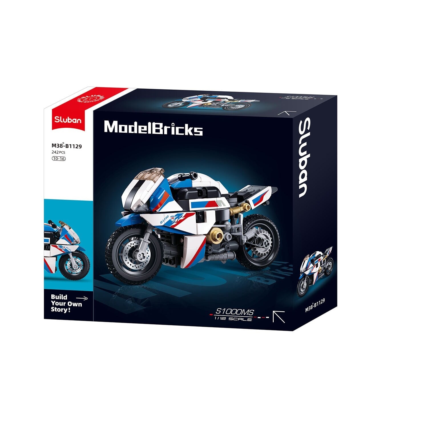 Sluban - ModelBricks S1000MS Motorcycle 1/12 | 242pcs | 6Y+ Sluban - ModelBricks S1000MS Motorcycle 1/12 | 242pcs | 6Y+