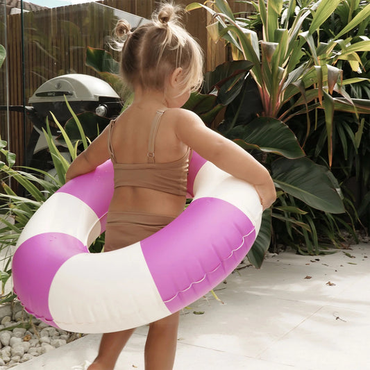 SUNNYLiFE - Mini Tube Pool Ring Magenta Stripe — BambiniJO Jordan