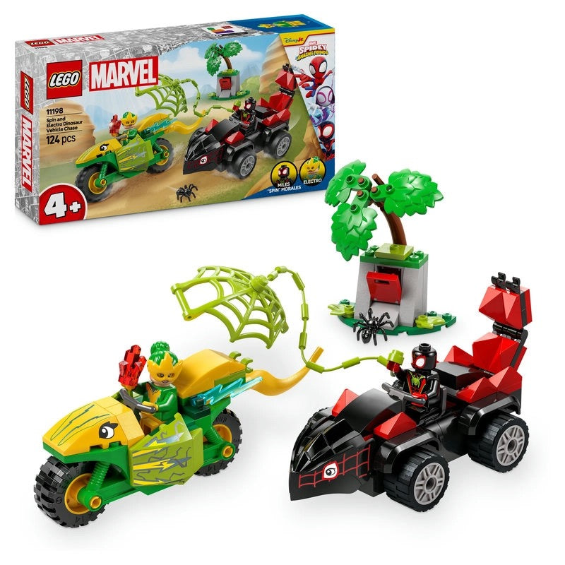 Lego - Marvel Spin and Electro Dinosaur Vehicle Chase | 124 Pcs | 4Y+