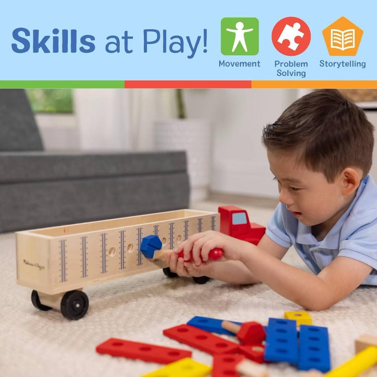 Melissa & Doug Big Rig Building Set | 3Y+ Melissa & Doug Big Rig Building Set | 3Y+