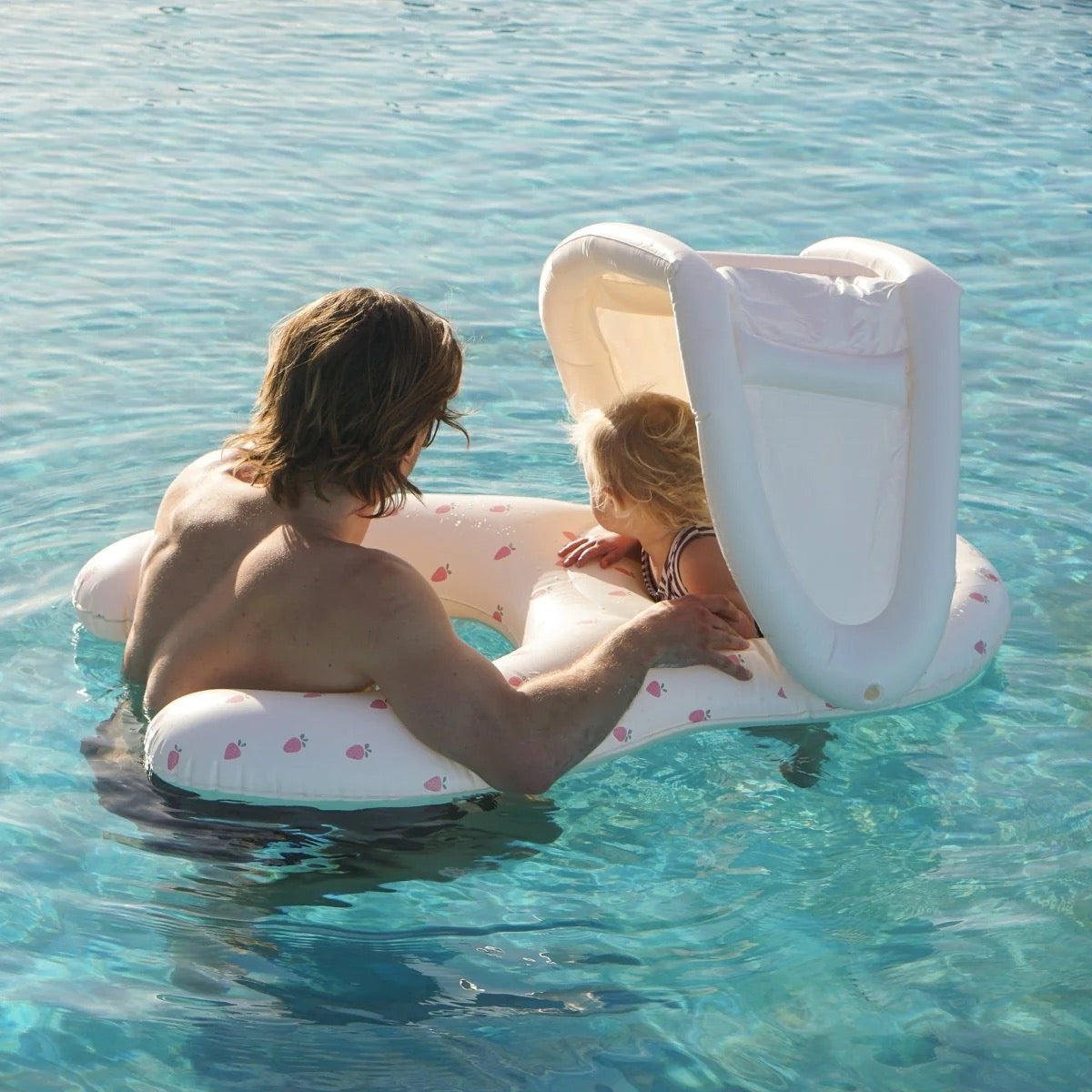 SUNNYLiFE - Float Together Baby Seat with Removable Canopy | Strawberry Sunshine