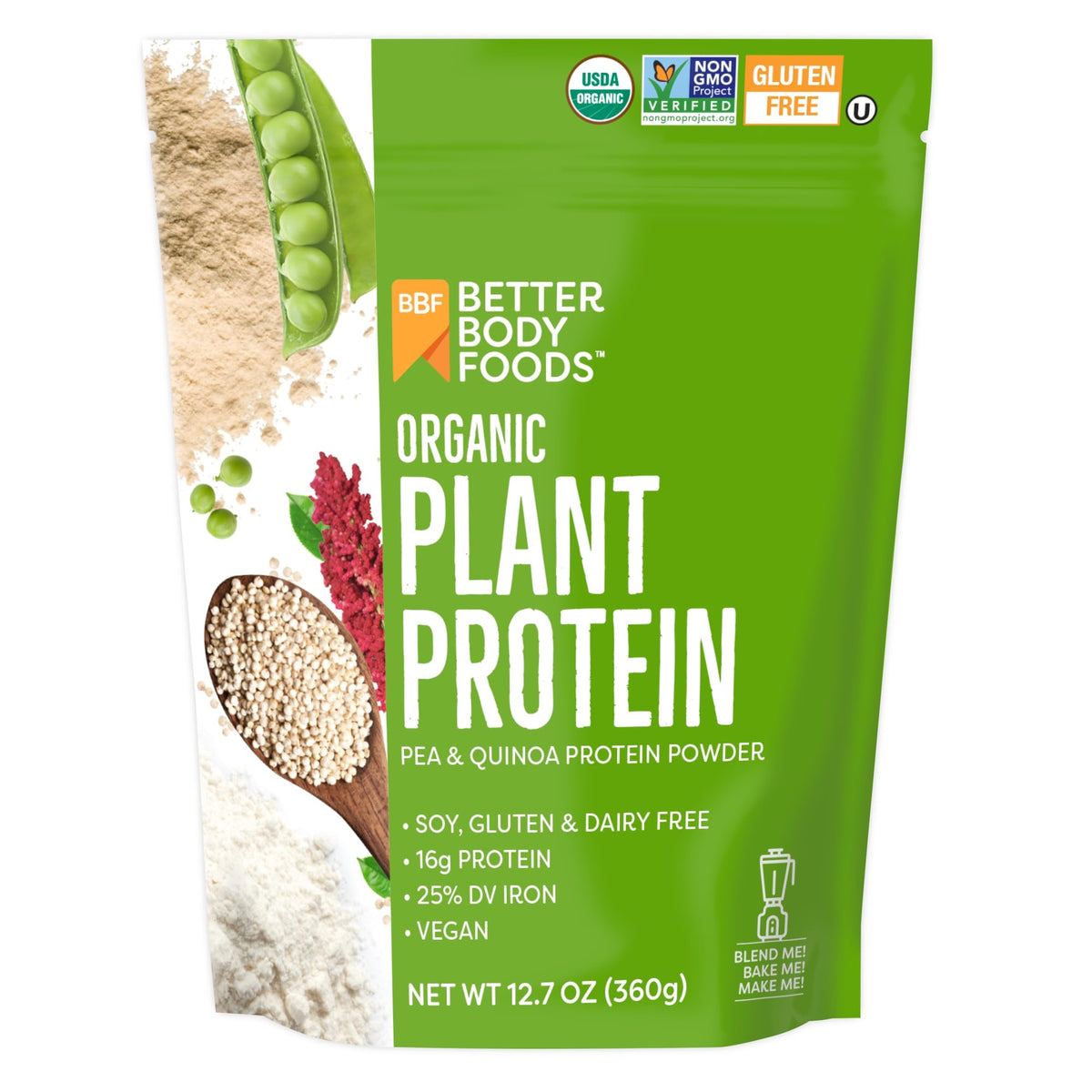 Better Body Foods Organic Plant Protein 360g Gluten Free — BambiniJO Jordan