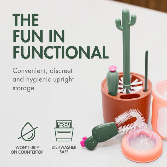 Boon - CACTI Bottle Brush Set | 4pc | Brown