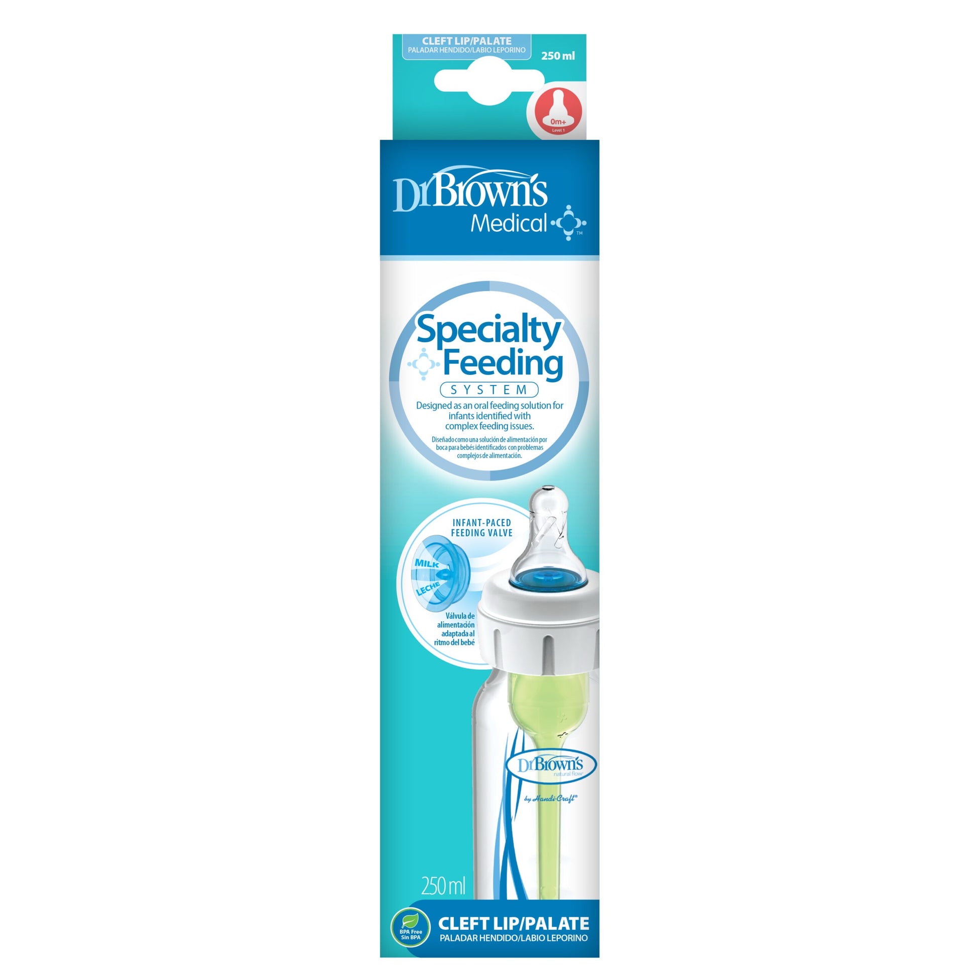 Dr. Brown's - Options+ Anti-colic Bottle | Specialty Feeding System | 250ml | Level 1 Nipple + Valve Dr. Brown's - Options+ Anti-colic Bottle | Specialty Feeding System | 250ml | Level 1 Nipple + Valve