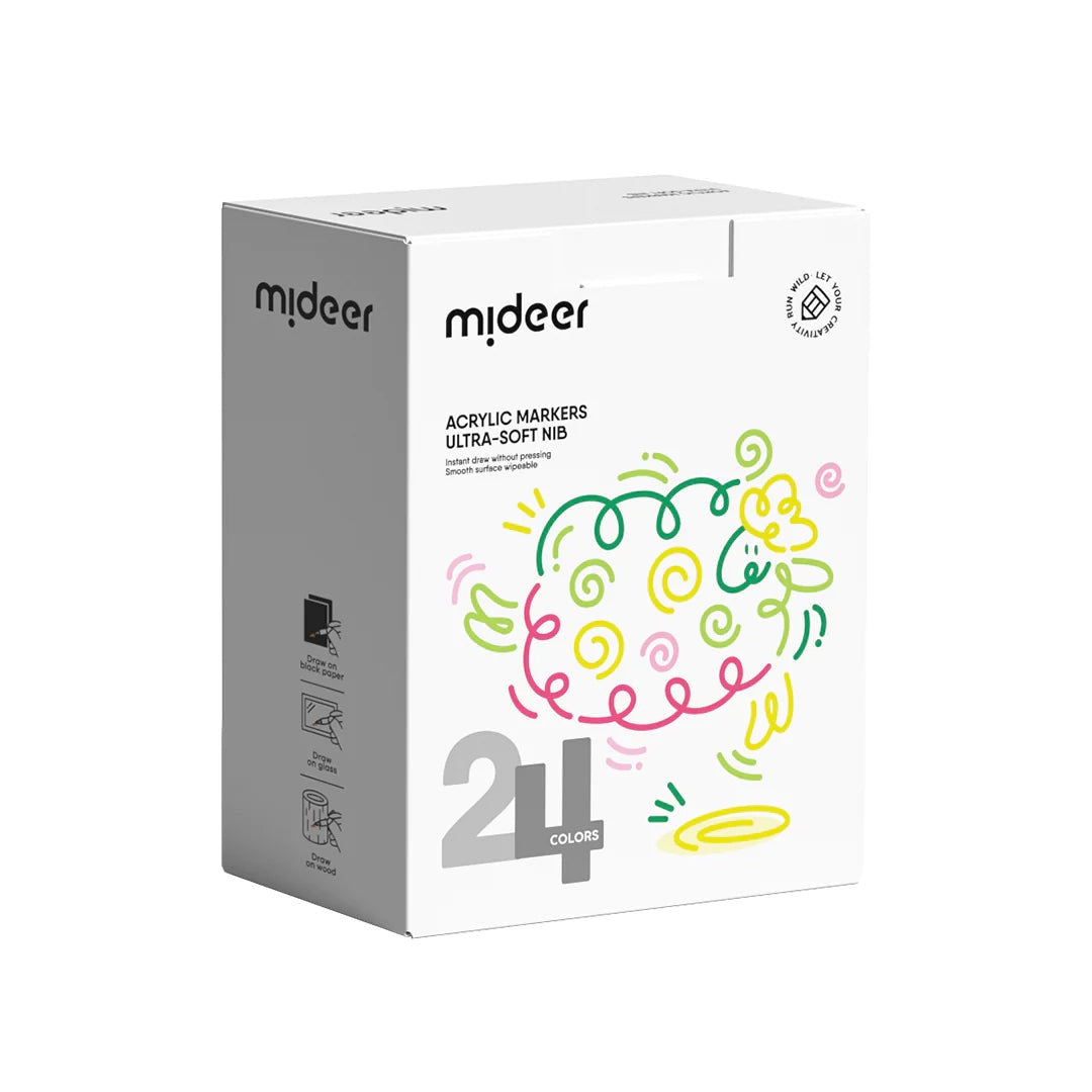 Mideer - Acrylic Markers - Ultra-soft nib | 24 Colors Mideer - Acrylic Markers - Ultra-soft nib | 24 Colors