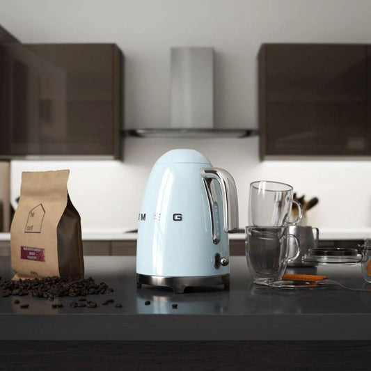 Smeg Electric Kettle Variable Temperature 50's Style Aesthetic 1.7L Pastel Blue — BambiniJO Jordan