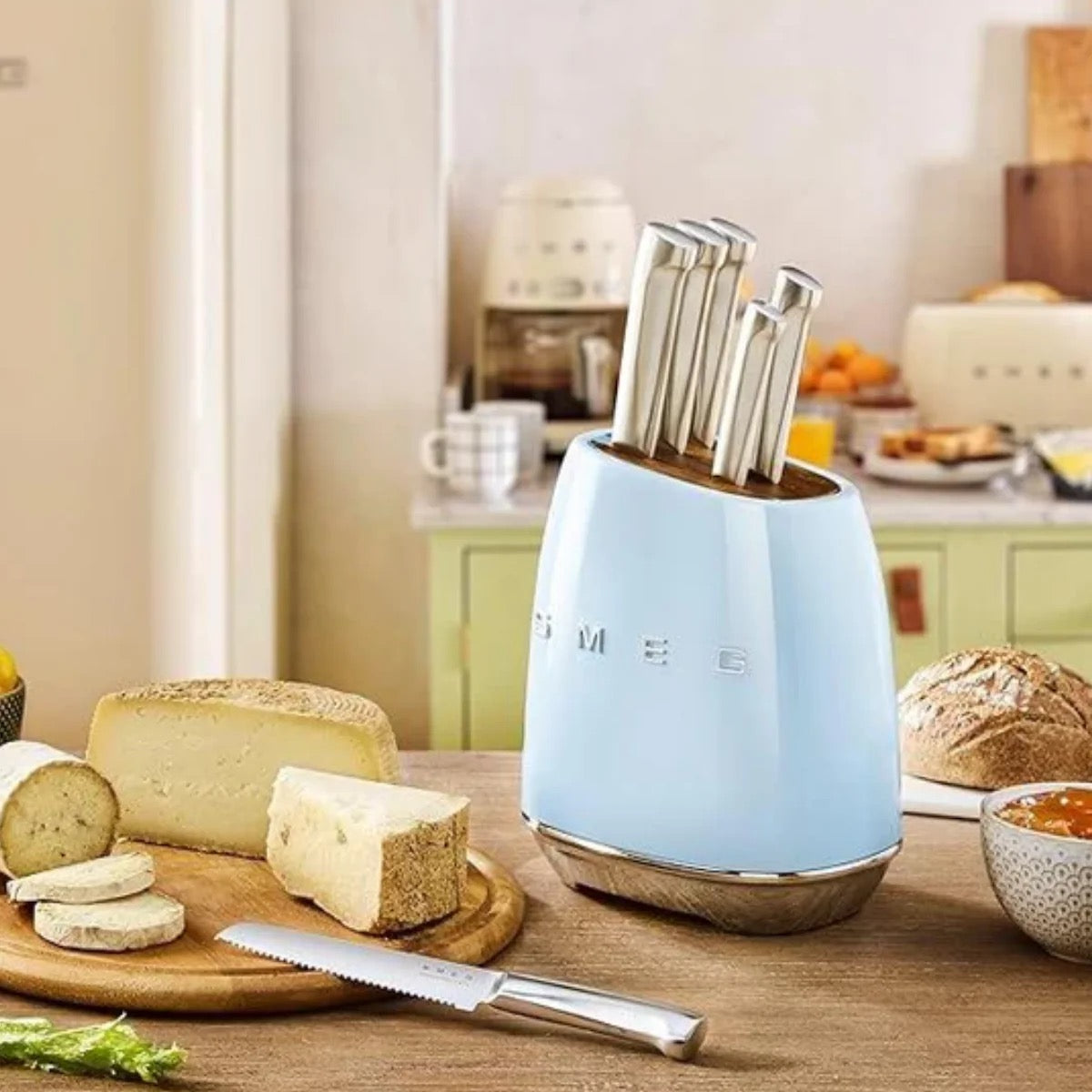 Smeg - Utility Knifes Set | 50's Style Aesthetic | Pastel Blue