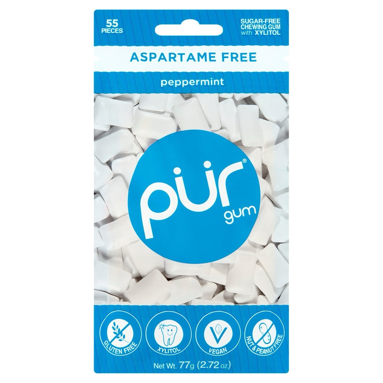 PUR - Aspartame Free Peppermint Gum | 55 Pieces PUR - Aspartame Free Peppermint Gum | 55 Pieces